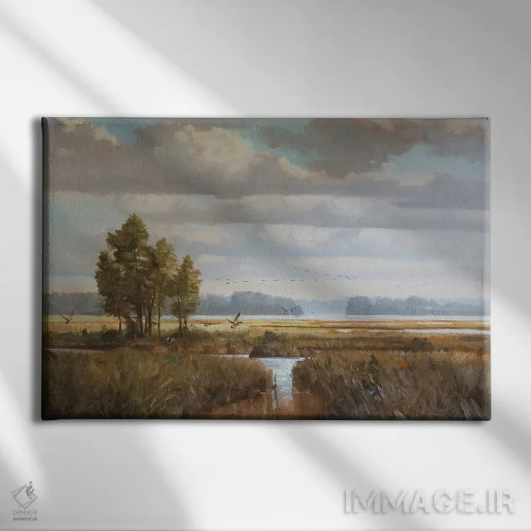 تابلو دکوراتیو توقفی کوتاه اثر گرانت هکینگ - نمای روبهرو روی دیوار