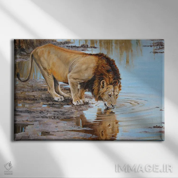 تابلو دکوراتیو نوشیدنی برای پادشاه اثر گرانت هکینگ - نمای روبهرو روی دیوار