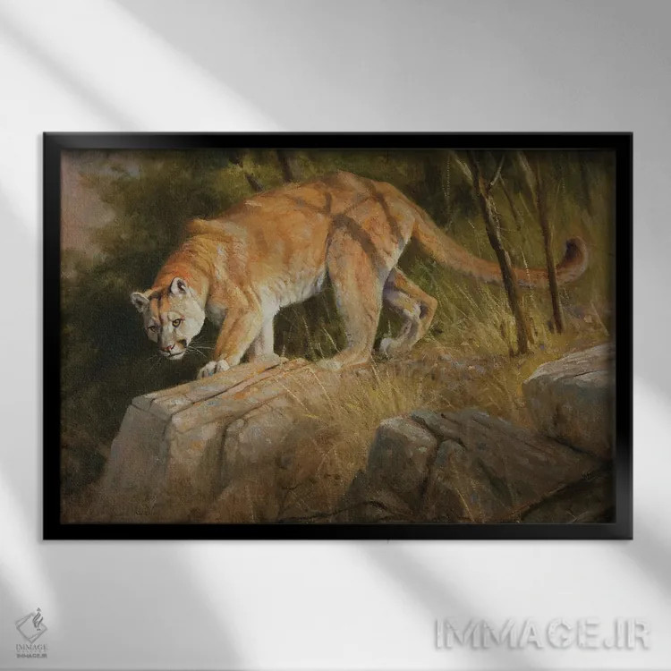 تابلو دکوراتیو کومور اثر گرانت هکینگ - نمای قابدار مشکی