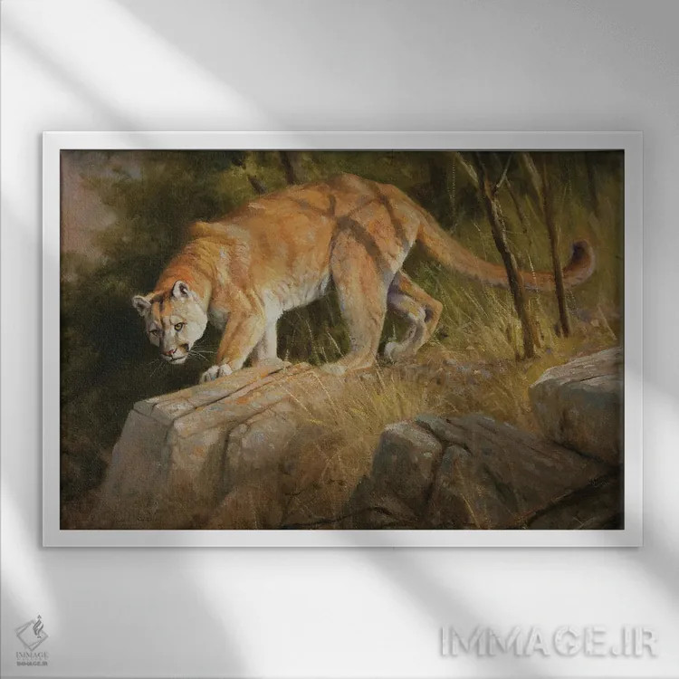 تابلو دکوراتیو کومور اثر گرانت هکینگ - نمای قابدار سفید