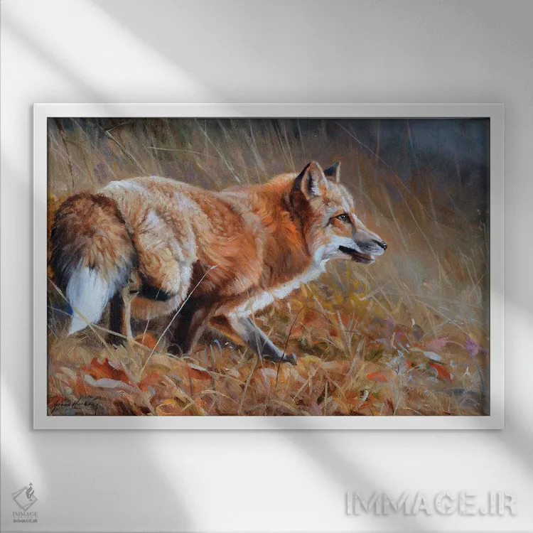 تابلو دکوراتیو رنگ های پاییز اثر گرانت هکینگ - نمای قابدار سفید