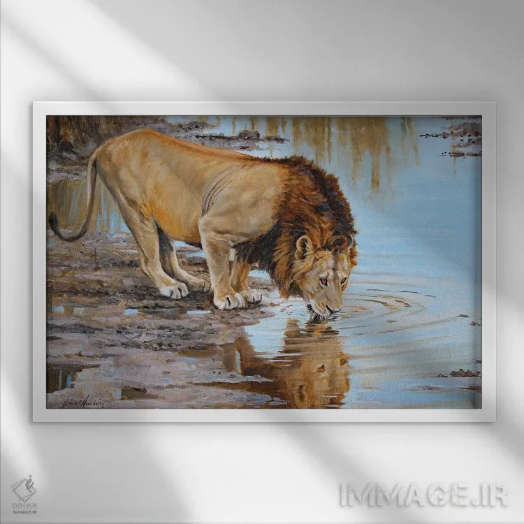 تابلو دکوراتیو نوشیدنی برای پادشاه اثر گرانت هکینگ - نمای قابدار سفید