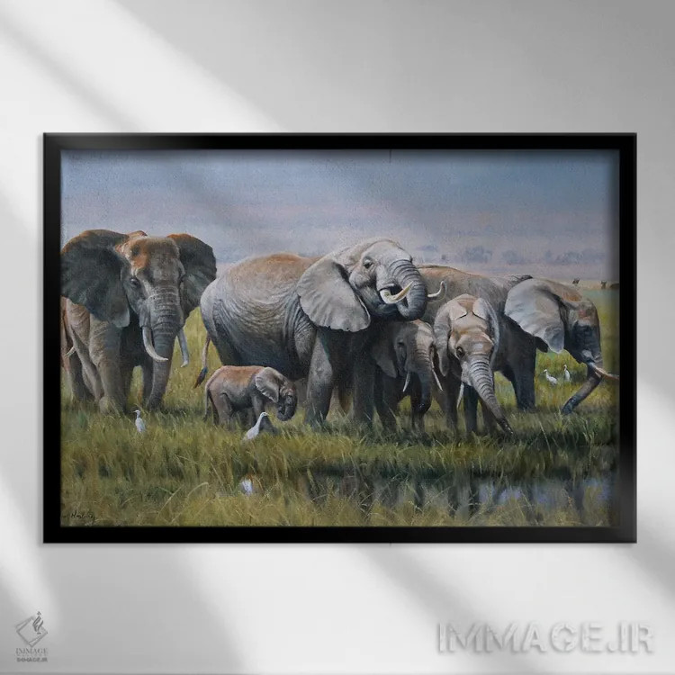 تابلو دکوراتیو نسل ها اثر گرانت هکینگ - نمای قابدار مشکی