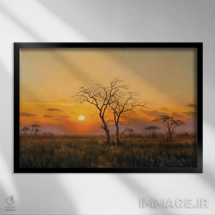 تابلو دکوراتیو پایان سفر اثر گرانت هکینگ - نمای قابدار مشکی