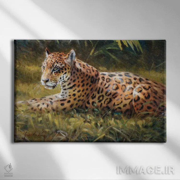 تابلو دکوراتیو جگوار اثر گرانت هکینگ - نمای روبهرو روی دیوار