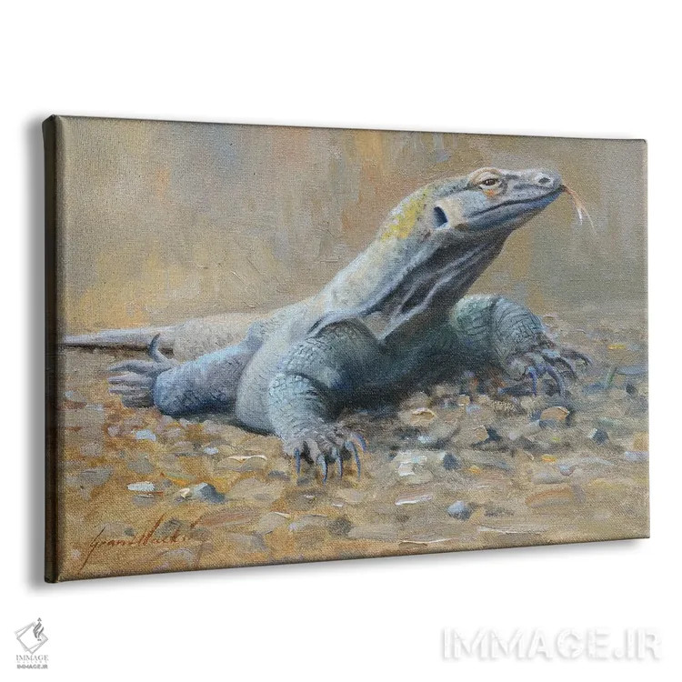 تابلو دکوراتیو اژدهای کومودو اثر گرانت هکینگ - نمای پرسپکتیو محصول