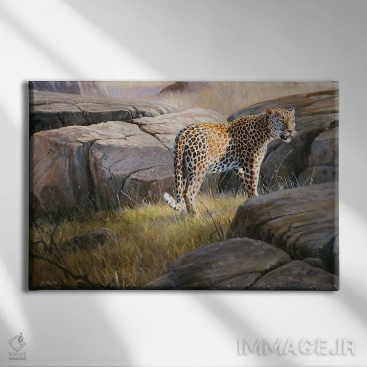 تابلو دکوراتیو پلنگ اثر گرانت هکینگ - نمای روبهرو روی دیوار