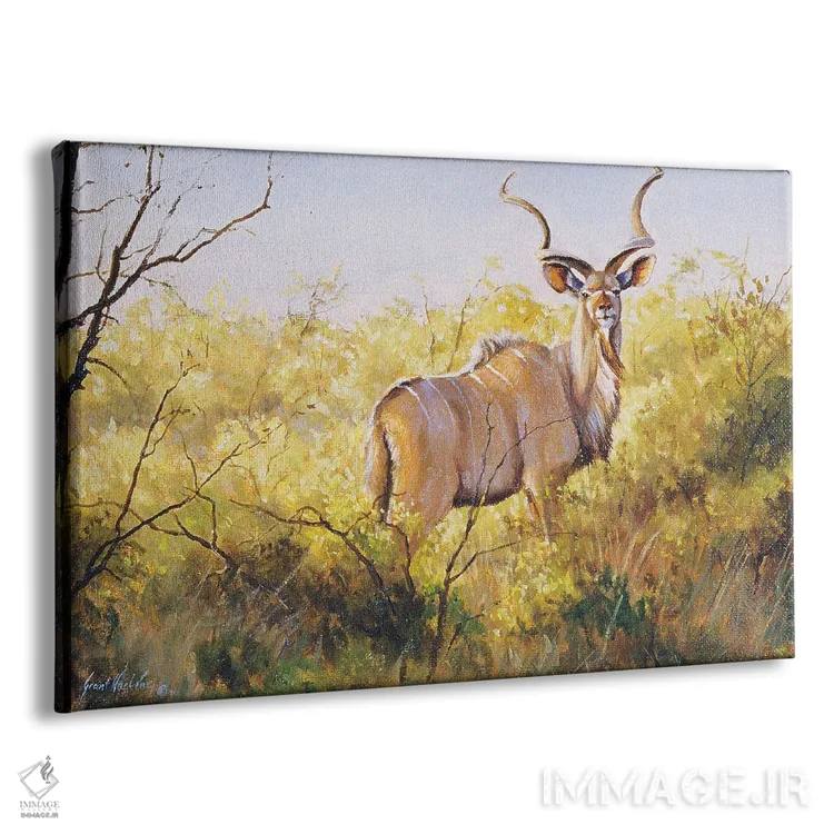 تابلو دکوراتیو کودوی بوته ای موپانه اثر گرانت هکینگ - نمای پرسپکتیو محصول