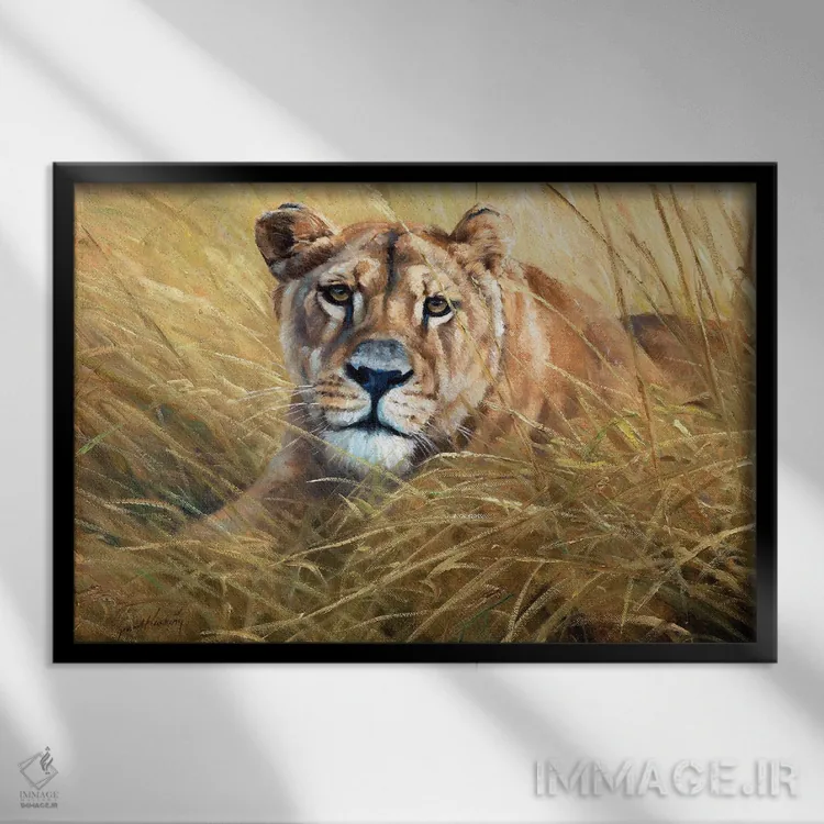 تابلو دکوراتیو در کمین اثر گرانت هکینگ - نمای قابدار مشکی