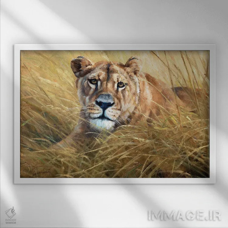 تابلو دکوراتیو در کمین اثر گرانت هکینگ - نمای قابدار سفید