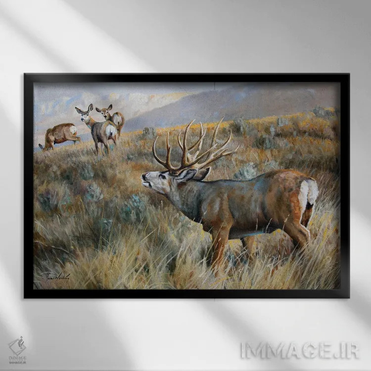 تابلو دکوراتیو هوای صبحگاهی اثر گرانت هکینگ - نمای قابدار مشکی