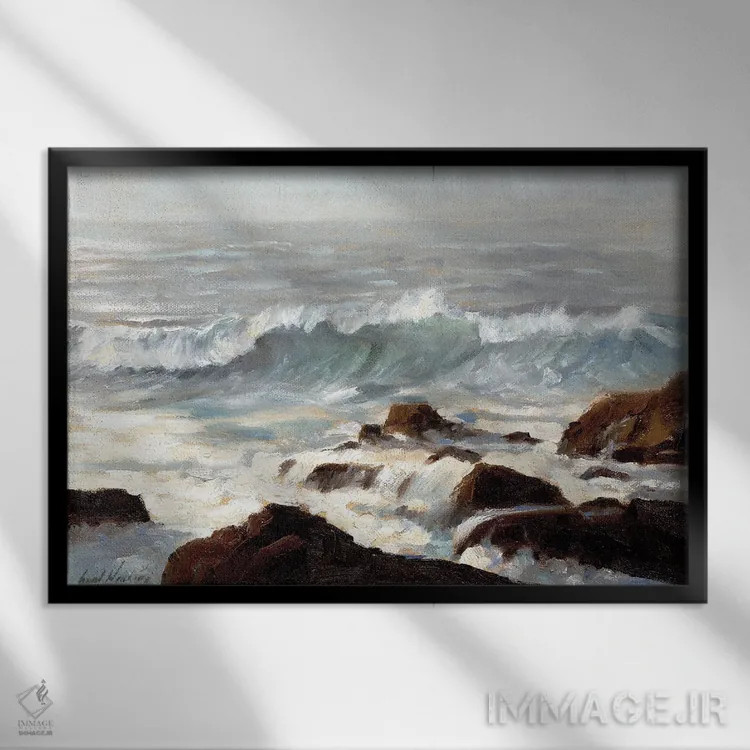 تابلو دکوراتیو خورشید صبحگاهی اثر گرانت هکینگ - نمای قابدار مشکی