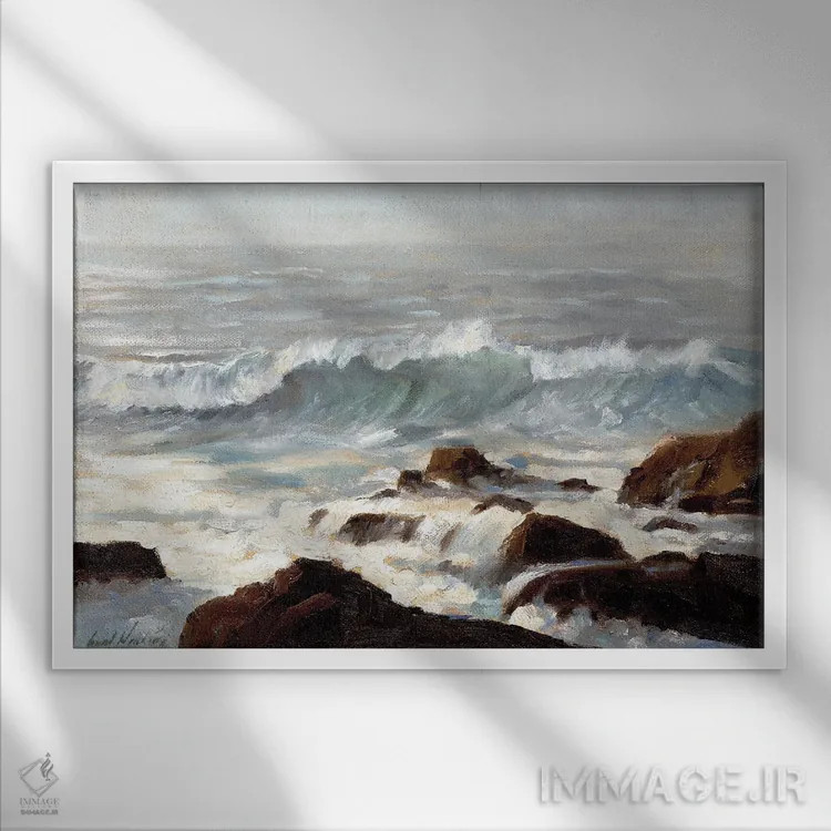 تابلو دکوراتیو خورشید صبحگاهی اثر گرانت هکینگ - نمای قابدار سفید