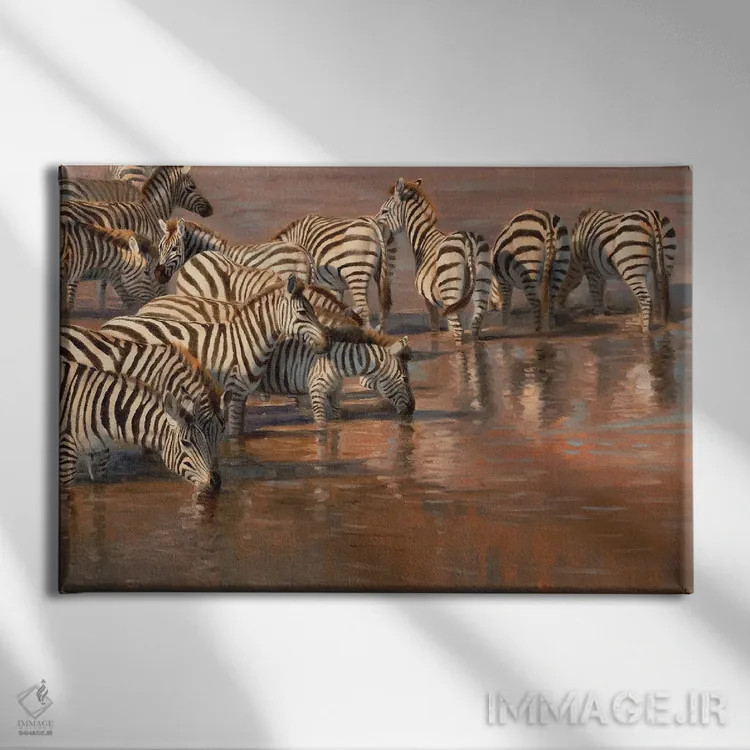 تابلو دکوراتیو گورخر بدون نگاه به گذشته اثر گرانت هکینگ - نمای روبهرو روی دیوار