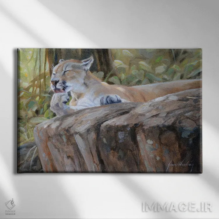 تابلو دکوراتیو پوما اثر گرانت هکینگ - نمای روبهرو روی دیوار