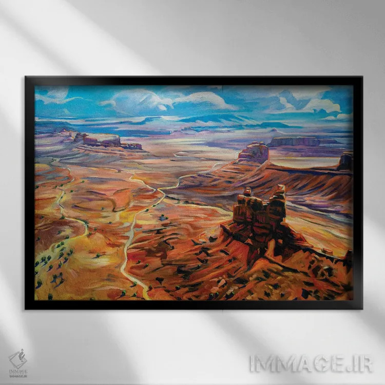 تابلو دکوراتیو مناره های آتشین اثر گرگ هایل - نمای قابدار مشکی