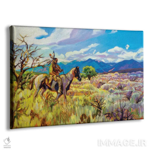 تابلو دکوراتیو گرگ ومیش طلایی اثر گرگ هایل - نمای پرسپکتیو محصول