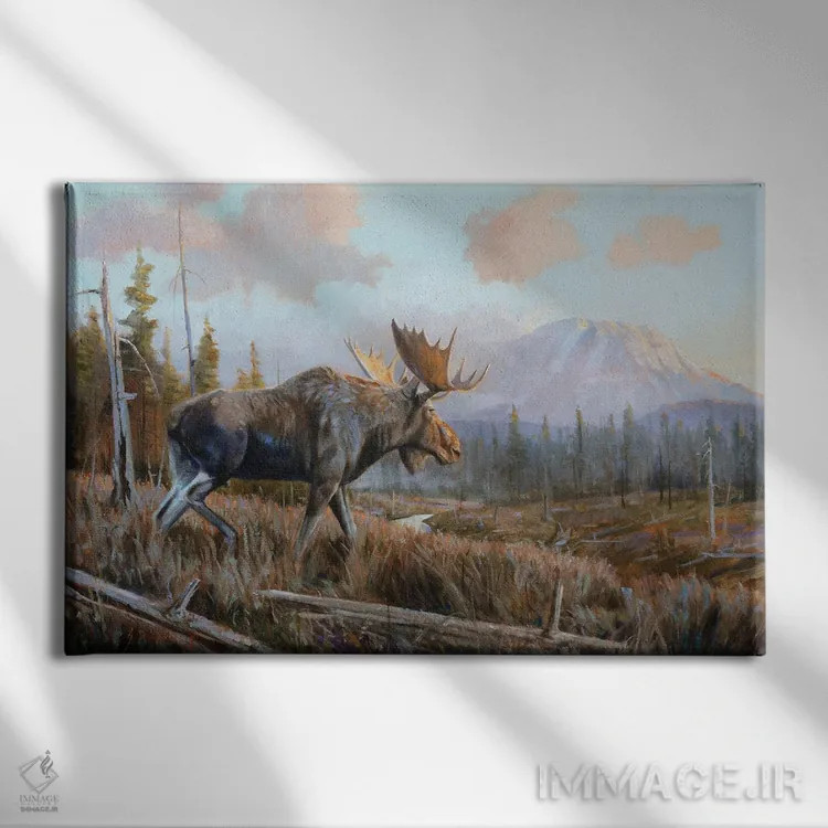 تابلو دکوراتیو شاخ های آفتاب تابیده اثر گرانت هکینگ - نمای روبهرو روی دیوار