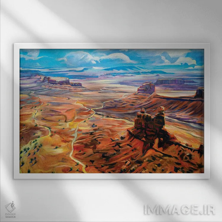 تابلو دکوراتیو مناره های آتشین اثر گرگ هایل - نمای قابدار سفید