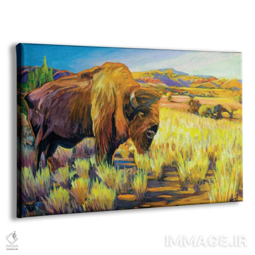 تابلو دکوراتیو بوفالوی تنها اثر گرگ هایل - نمای پرسپکتیو محصول