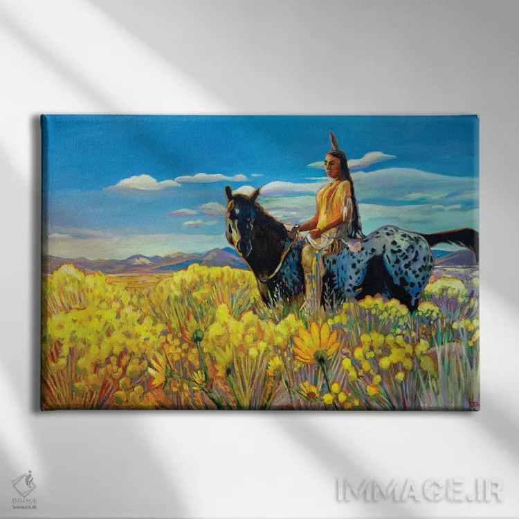 تابلو دکوراتیو طلای نیومکزیکو اثر گرگ هایل - نمای روبهرو روی دیوار
