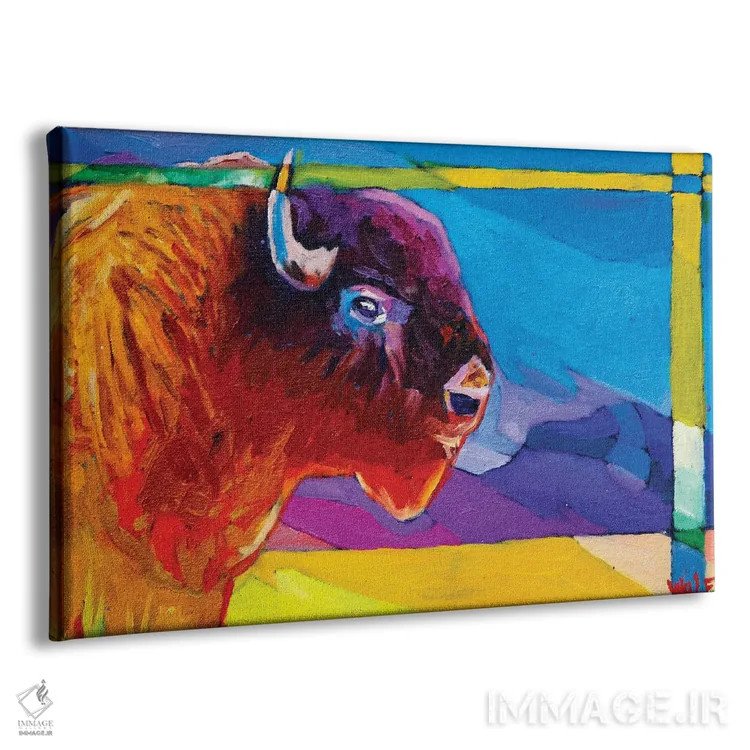 تابلو دکوراتیو بوفالوی بارانی اثر گرگ هایل - نمای پرسپکتیو محصول