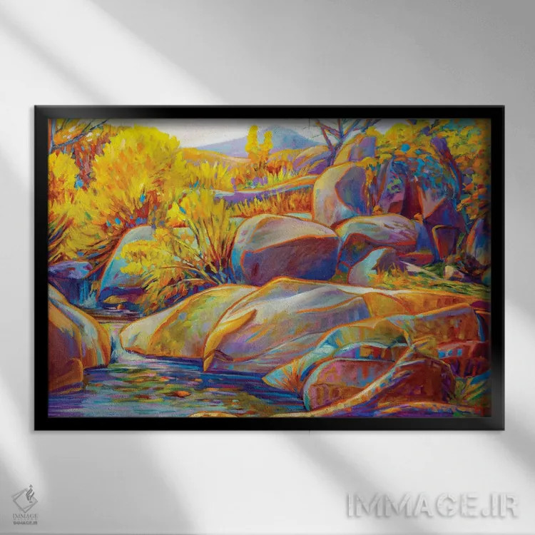 تابلو دکوراتیو پاییز اوک کریک اثر گرگ هایل - نمای قابدار مشکی