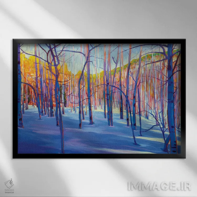 تابلو دکوراتیو طلای آسپن اثر گرگ هایل - نمای قابدار مشکی