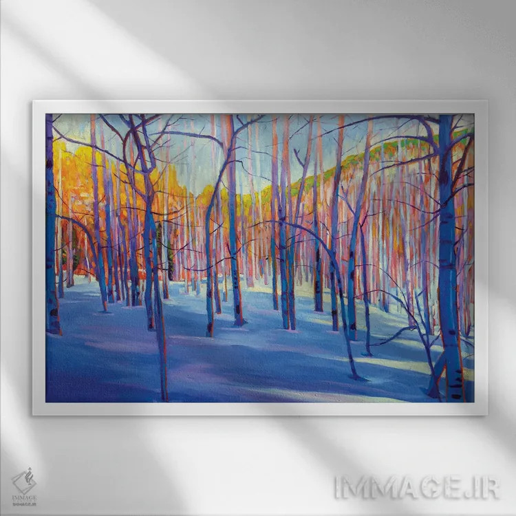 تابلو دکوراتیو طلای آسپن اثر گرگ هایل - نمای قابدار سفید