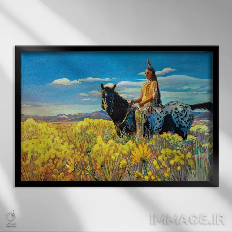تابلو دکوراتیو طلای نیومکزیکو اثر گرگ هایل - نمای قابدار مشکی
