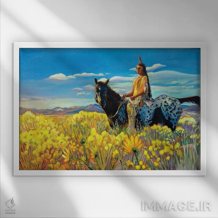 تابلو دکوراتیو طلای نیومکزیکو اثر گرگ هایل - نمای قابدار سفید