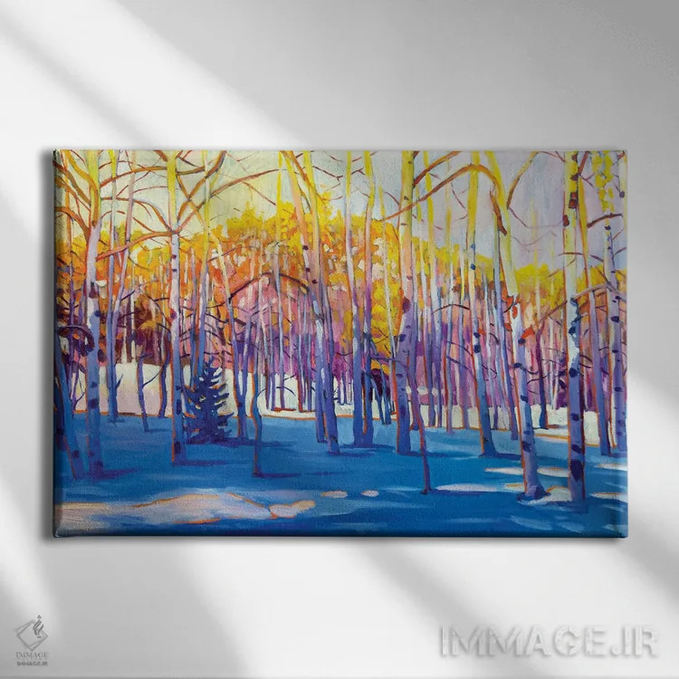 تابلو دکوراتیو آسپن های برفی اثر گرگ هایل - نمای روبهرو روی دیوار