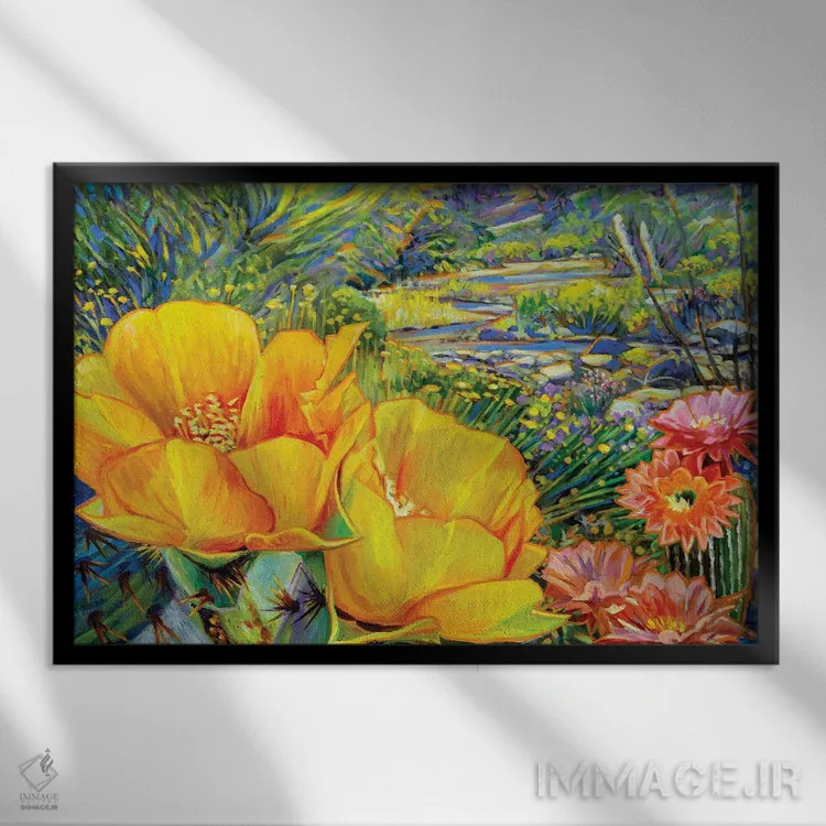 تابلو دکوراتیو شکوه بهار اثر گرگ هایل - نمای قابدار مشکی