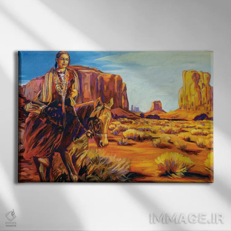 تابلو دکوراتیو سفر در سراسر دره یادبود اثر گرگ هایل - نمای روبهرو روی دیوار