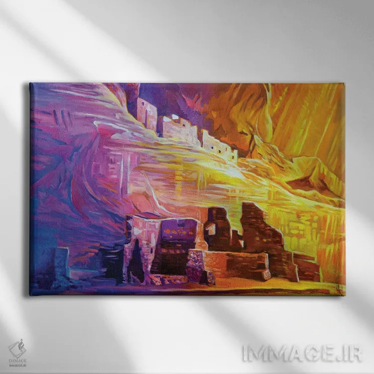 تابلو دکوراتیو ویرانه های وایت هاوس در کنیون د شلی اثر گرگ هایل - نمای روبهرو روی دیوار