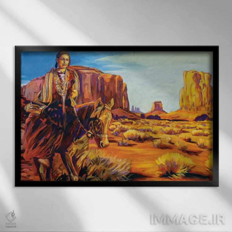 تابلو دکوراتیو سفر در سراسر دره یادبود اثر گرگ هایل - نمای قابدار مشکی