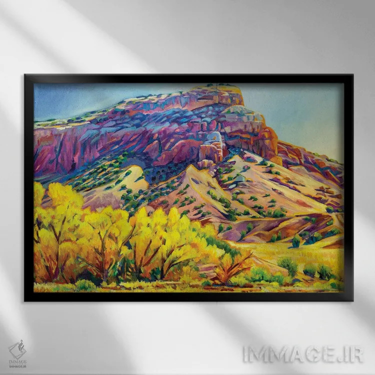 تابلو دکوراتیو پاییز صخره سرخ اثر گرگ هایل - نمای قابدار مشکی