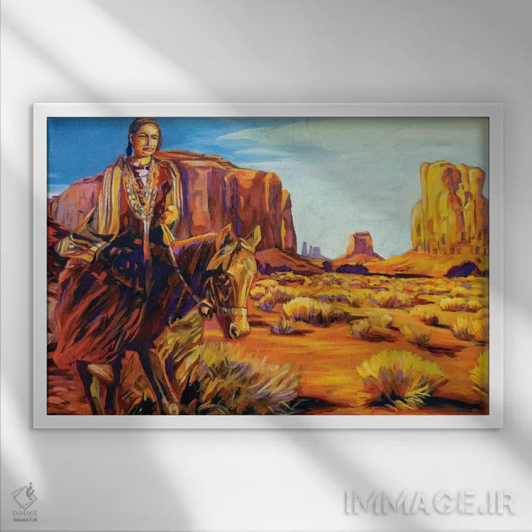 تابلو دکوراتیو سفر در سراسر دره یادبود اثر گرگ هایل - نمای قابدار سفید