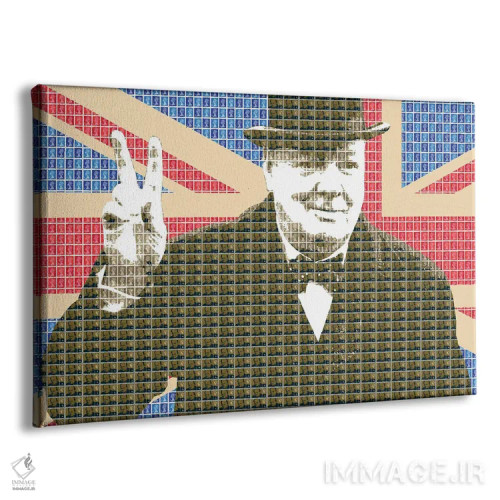 تابلو دکوراتیو پیروزی چرچیل و پرچم اتحاد اثر گری هاگبن - نمای پرسپکتیو محصول