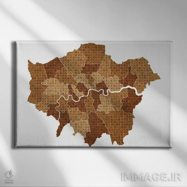 تابلو دکوراتیو اسکرابل لندن اثر گری هاگبن - نمای روبهرو روی دیوار