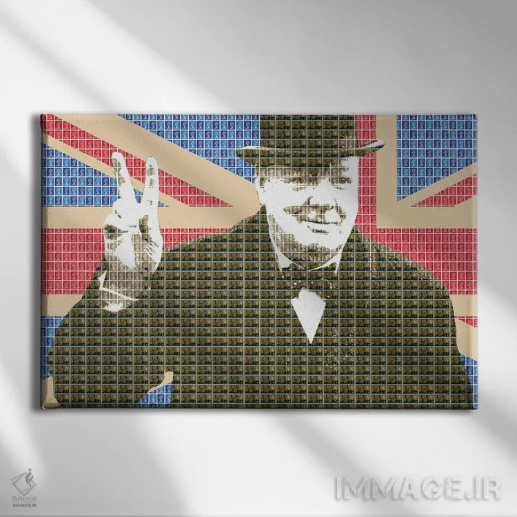 تابلو دکوراتیو پیروزی چرچیل اثر گری هاگبن - نمای روبهرو روی دیوار