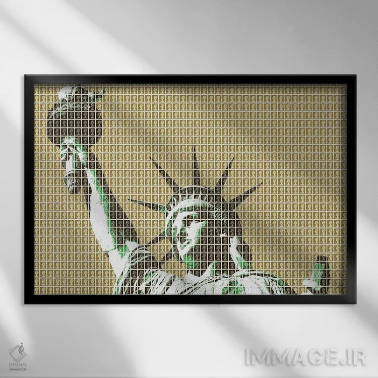 تابلو دکوراتیو آزادی اثر گری هاگبن - نمای قابدار مشکی