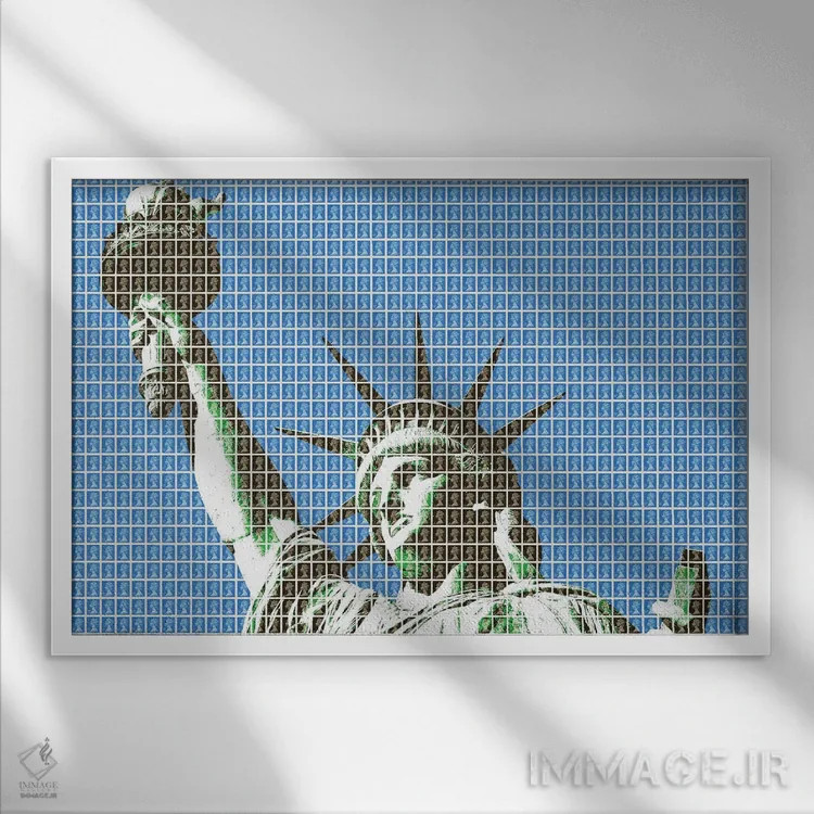 تابلو دکوراتیو آزادی اثر گری هاگبن - نمای قابدار سفید