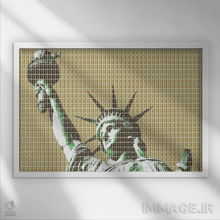 تابلو دکوراتیو آزادی اثر گری هاگبن - نمای قابدار سفید