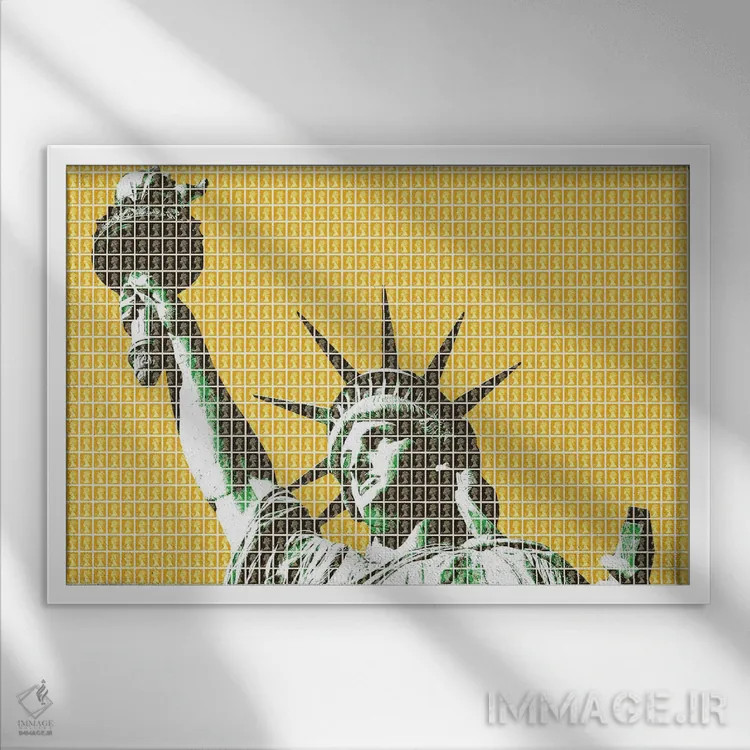 تابلو دکوراتیو آزادی اثر گری هاگبن - نمای قابدار سفید