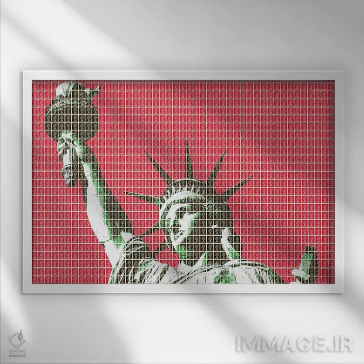 تابلو دکوراتیو آزادی اثر گری هاگبن - نمای قابدار سفید