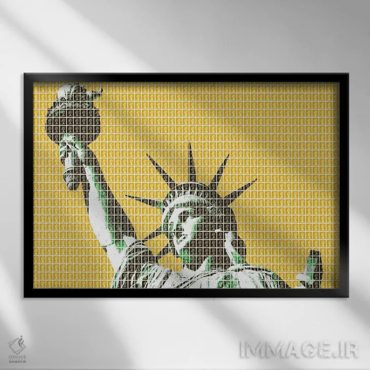 تابلو دکوراتیو آزادی اثر گری هاگبن - نمای قابدار مشکی