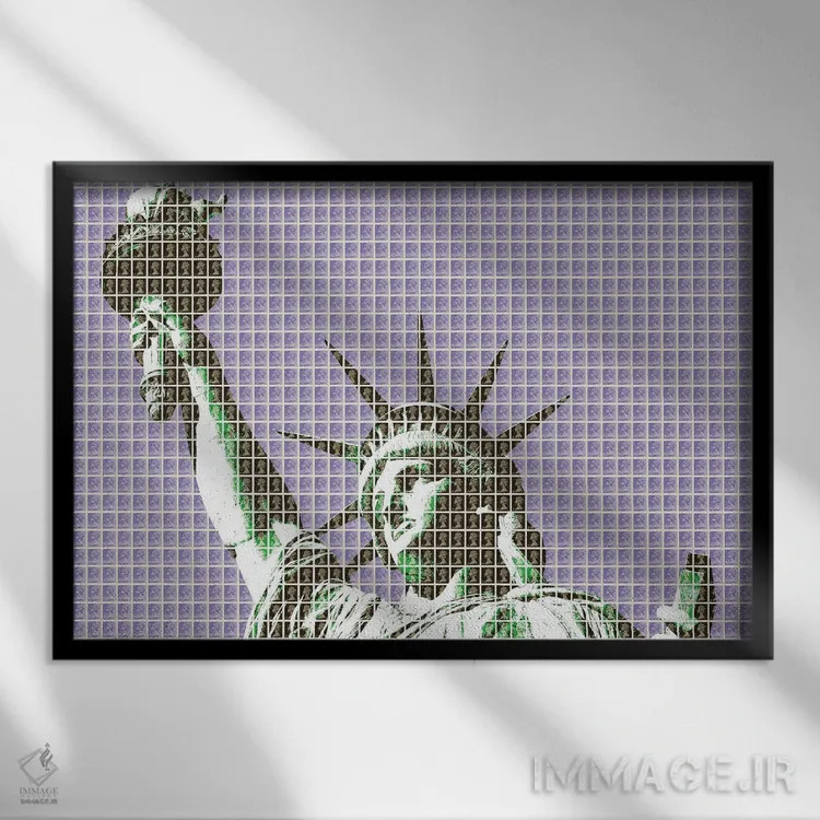 تابلو دکوراتیو آزادی اثر گری هاگبن - نمای قابدار مشکی