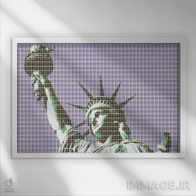 تابلو دکوراتیو آزادی اثر گری هاگبن - نمای قابدار سفید