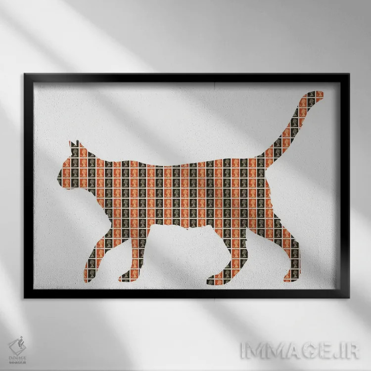 تابلو دکوراتیو ببر آسان گیر اثر گری هاگبن - نمای قابدار مشکی